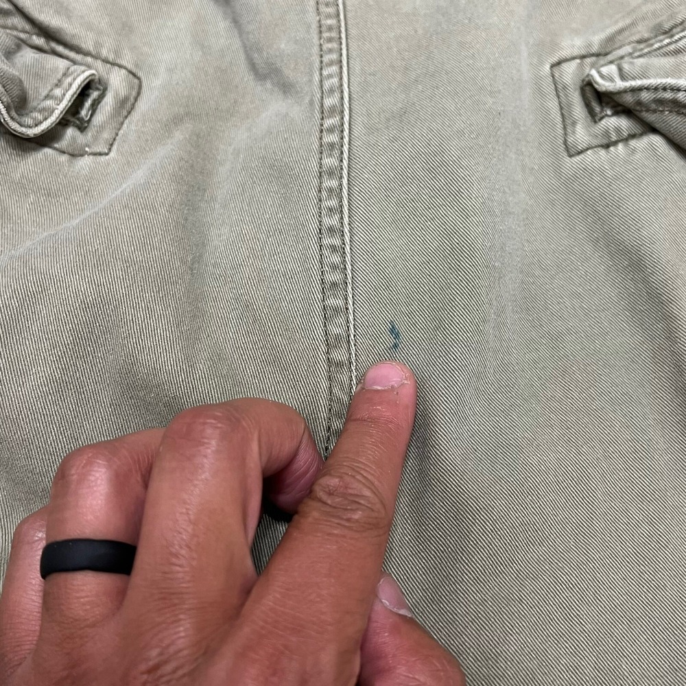 Vintage Paratrooper Cargo Shorts Men 42 Green‎ 10" Utility Hiking Military Heavy - Picture 11 of 15